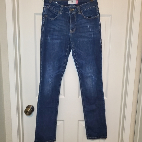 CAbi Denim - Cabi High Straight jeans Sz 2 Distressed Blue